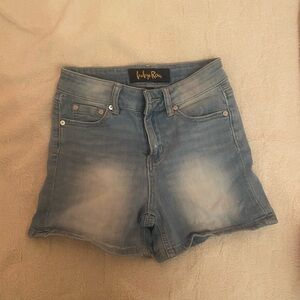 Light wash jean shorts